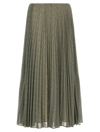 Юбка VINCE Green houndstooth pleated skirt