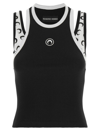 Bicolor 'Moon Logo Jersey' line tank top