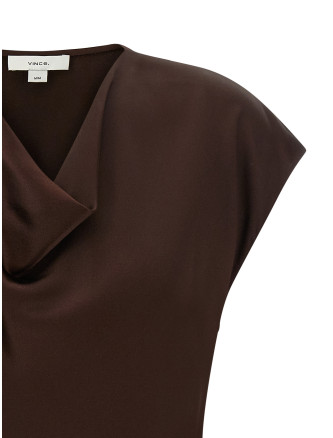 Блузка VINCE Brown hooded neckline blouse (V796112595704DCW) #