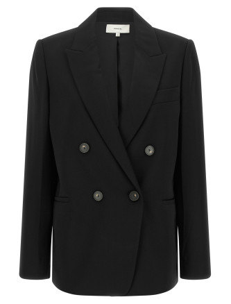 Жакет VINCE Double-breasted black crêpe blazer
