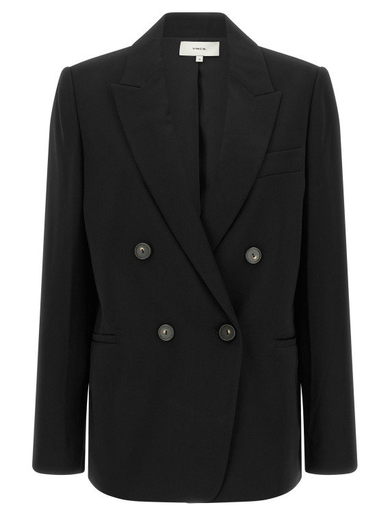 Жакет VINCE Double-breasted black crêpe blazer (V938991488001BLK) #1