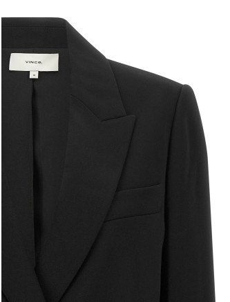 Жакет VINCE Double-breasted black crêpe blazer (V938991488001BLK) #