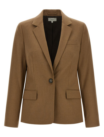 Жакет VINCE Brown wool single-breasted blazer