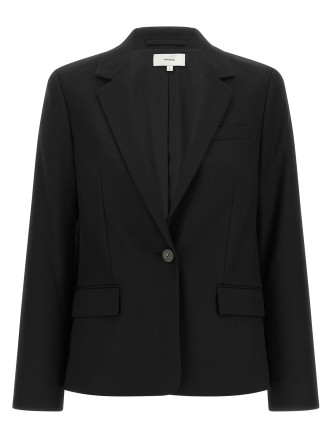Жакет VINCE Black wool single-breasted blazer