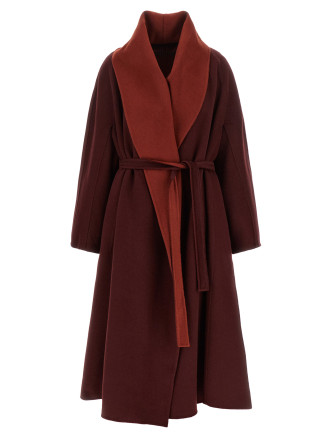Burgundy 'Ululo' reversible coat